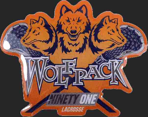 Custom Team 91 Wolfpack 2024 offset print Lacrosse Trading Pin
